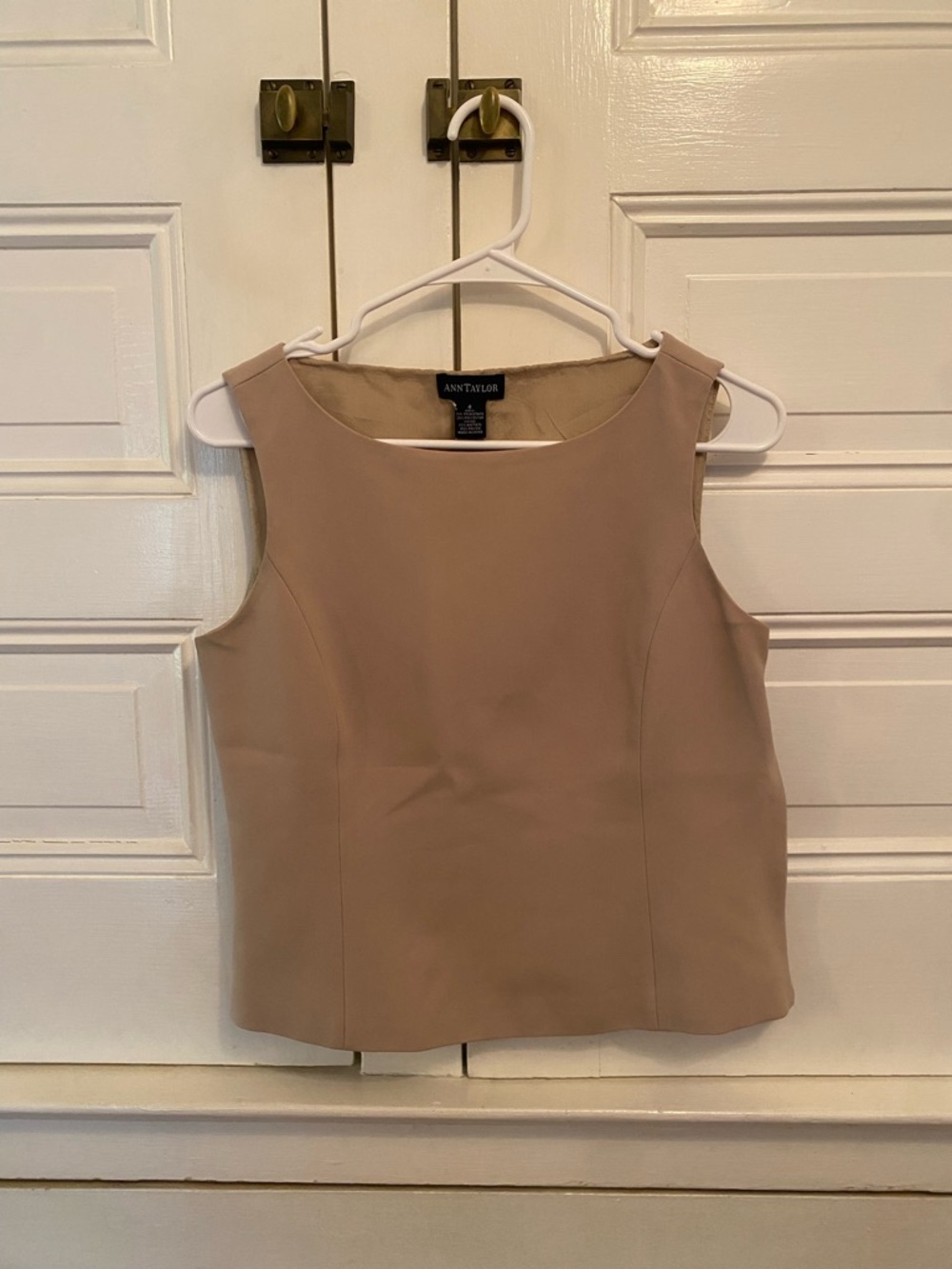 Ann Taylor Neutral Taupe Sleeveless Shell Top